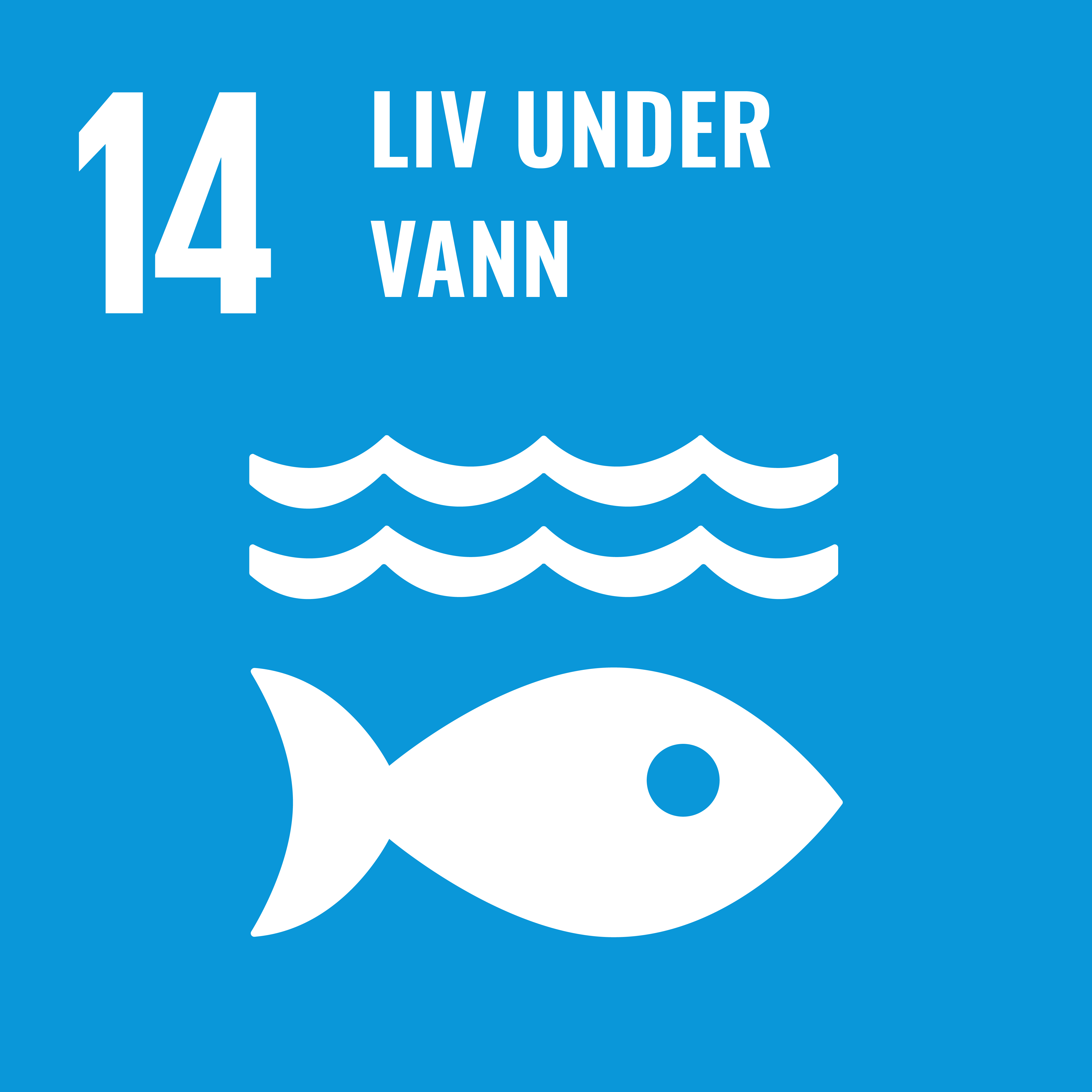 Logo for bærekraftsmål 14